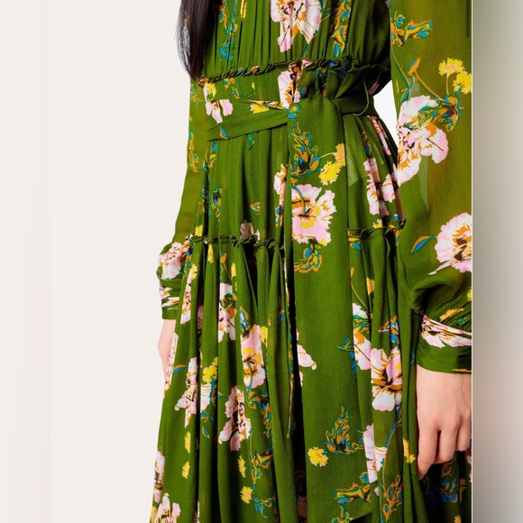 Diane von Furstenberg Kent Dress in August Floral Khaki, Size 6 - Picture 4 of 4